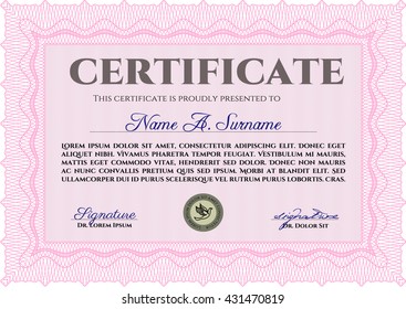 certificate template eps10 jpg of achievement diploma vector illustration design completion