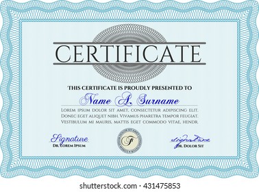 certificate template eps10 jpg of achievement diploma vector illustration design completion