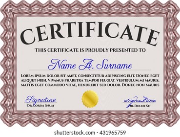certificate template eps10 jpg of achievement diploma vector illustration design completion