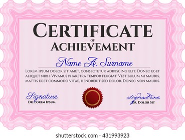 certificate template eps10 jpg of achievement diploma vector illustration design completion