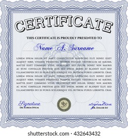 certificate template eps10 jpg of achievement diploma vector illustration design completion