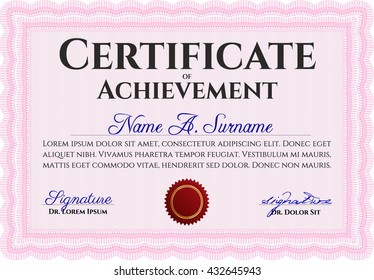 certificate template eps10 jpg of achievement diploma vector illustration design completion