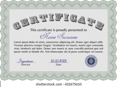 certificate template eps10 jpg of achievement diploma vector illustration design completion