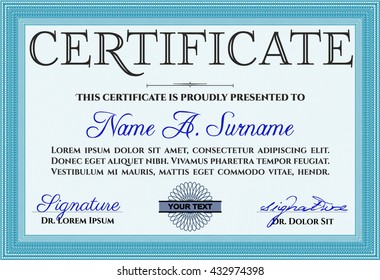 certificate template eps10 jpg of achievement diploma vector illustration design completion