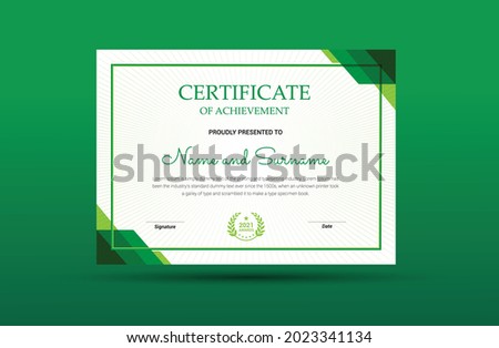 Certificate template   flat Design, Green