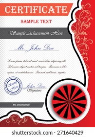 Certificate template with floral ornaments
