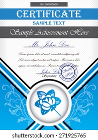 Certificate template with floral ornaments