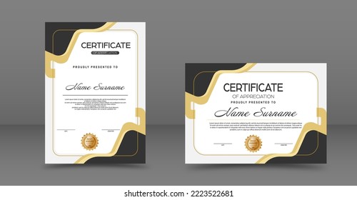 Certificate. The template of the form with the award badge. Modern design to confirm training, education and professional development