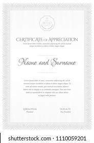 Certificate template. Frame for design diploma or gift certificate. Vector illustration.