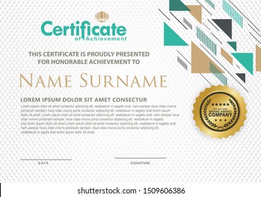 Certificate Template Futuristic Colorful Triangle Lines Stock Vector ...