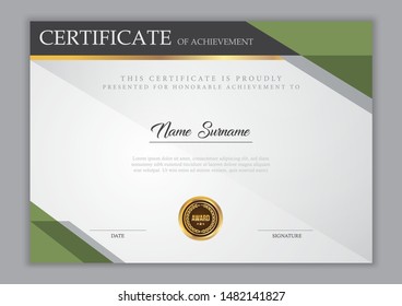 Certificate Template Gold Element Modern Design Stock Vector (Royalty ...