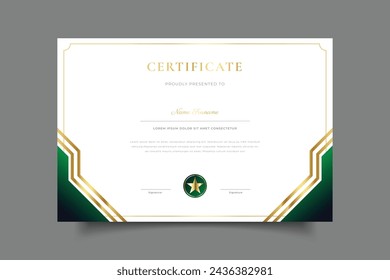 certificate template with golden background vector eps 10