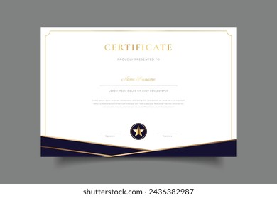 certificate template with golden background vector eps 10