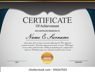 Certificate template with golden element
