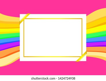 certificate template with golden frame on colorful background, empty certificate a4 frames on flat lay multi colors, a4 certificate template fashionable and modern style, certificate simple gold frame