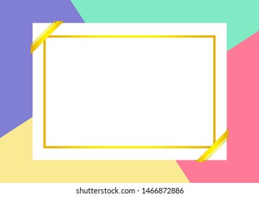 certificate template with golden frame on colorful background, empty certificate a4 frames on flat lay multi colors, certificate simple frame pastel colors, certificate template fashionable and modern
