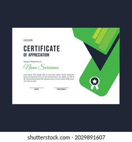 Certificate template green diploma background vector