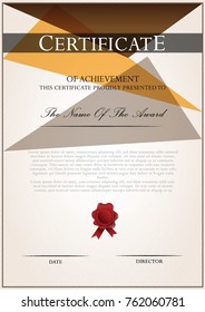 Certificate template with halftone dots vector