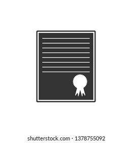 Certificate template icon isolated. Flat design. Vector Illustration