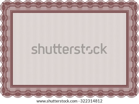 Certificate template. Lovely design. Vector pattern that is used in currency and diplomas.With complex background. 