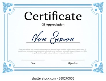 Certificate Template with Luxury and Abstract Pattern Layout for Business. Vector illustration