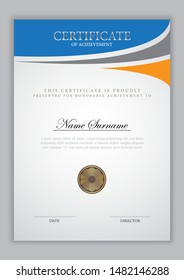 Certificate template luxury design with text element,diploma,vector illustration.
