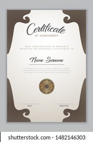 Certificate template luxury design with text element,diploma,vector illustration.