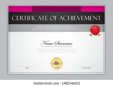 Certificate template luxury design with text element,diploma,vector illustration.