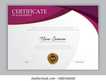 Certificate template luxury design with text element,diploma,vector illustration.