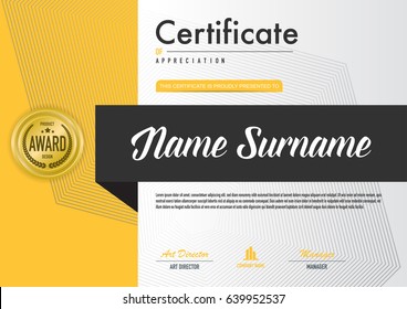 Certificate template luxury and diploma style, vector illustration.