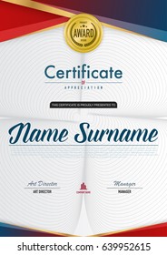 Certificate template luxury and diploma style, vector illustration.