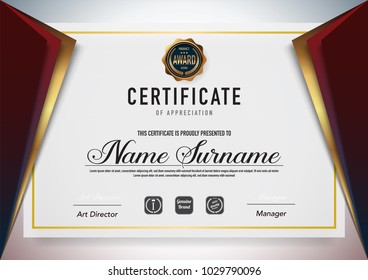 Certificate template luxury and diploma style,vector illustration.
