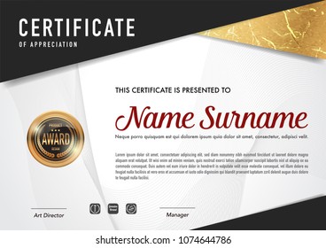 Certificate template luxury and diploma style,vector illustration.
