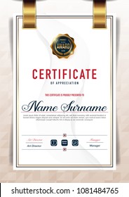 Certificate template luxury and diploma style,vector illustration.