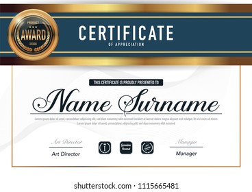Certificate template luxury and diploma style,vector illustration.
