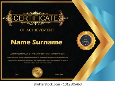 Certificate template luxury and diploma style,vector illustration eps10. - Vector 