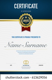 Certificate template luxury and diploma style,vector illustration.