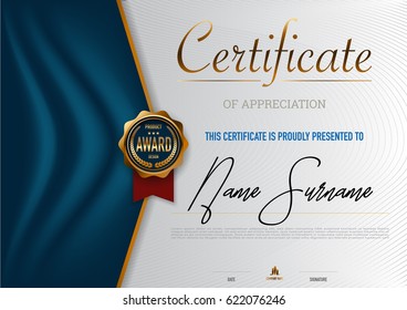 Certificate template luxury and diploma style,vector illustration.
