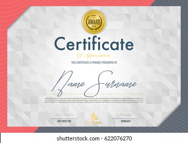 Certificate template luxury and diploma style,vector illustration.