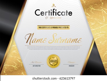 Certificate Template Luxury Diploma Stylevector Illustration Stock ...