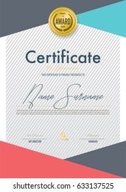 Certificate template luxury and diploma style,vector illustration.Eps10.