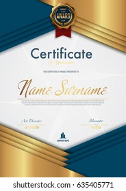 Certificate template luxury and diploma style,vector illustration.