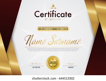 Certificate template luxury and diploma style,vector illustration.