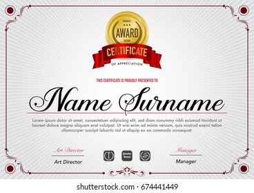 Certificate template luxury and diploma style,vector illustration.