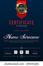 Certificate template luxury and diploma style,vector illustration.