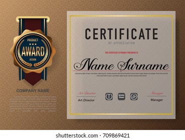 Certificate template luxury and diploma style,vector illustration.