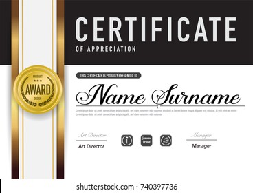 Certificate template luxury and diploma style,vector illustration.