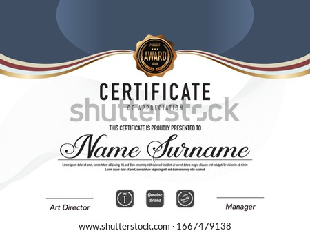 Certificate template luxury and diploma style,vector illustration.