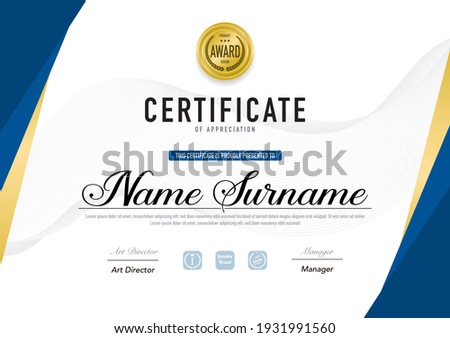 Certificate template luxury and diploma style,vector illustration.