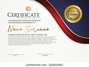 certificate template with luxury and elegant on ornament and texture pattern background, diploma,Vector illustration